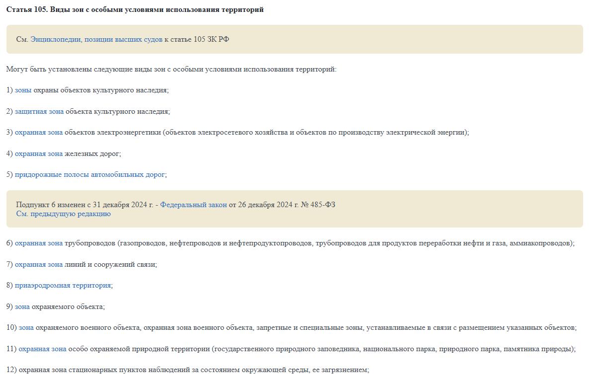 Зоны с особыми условиями использования территории на публичной кадастровой карте